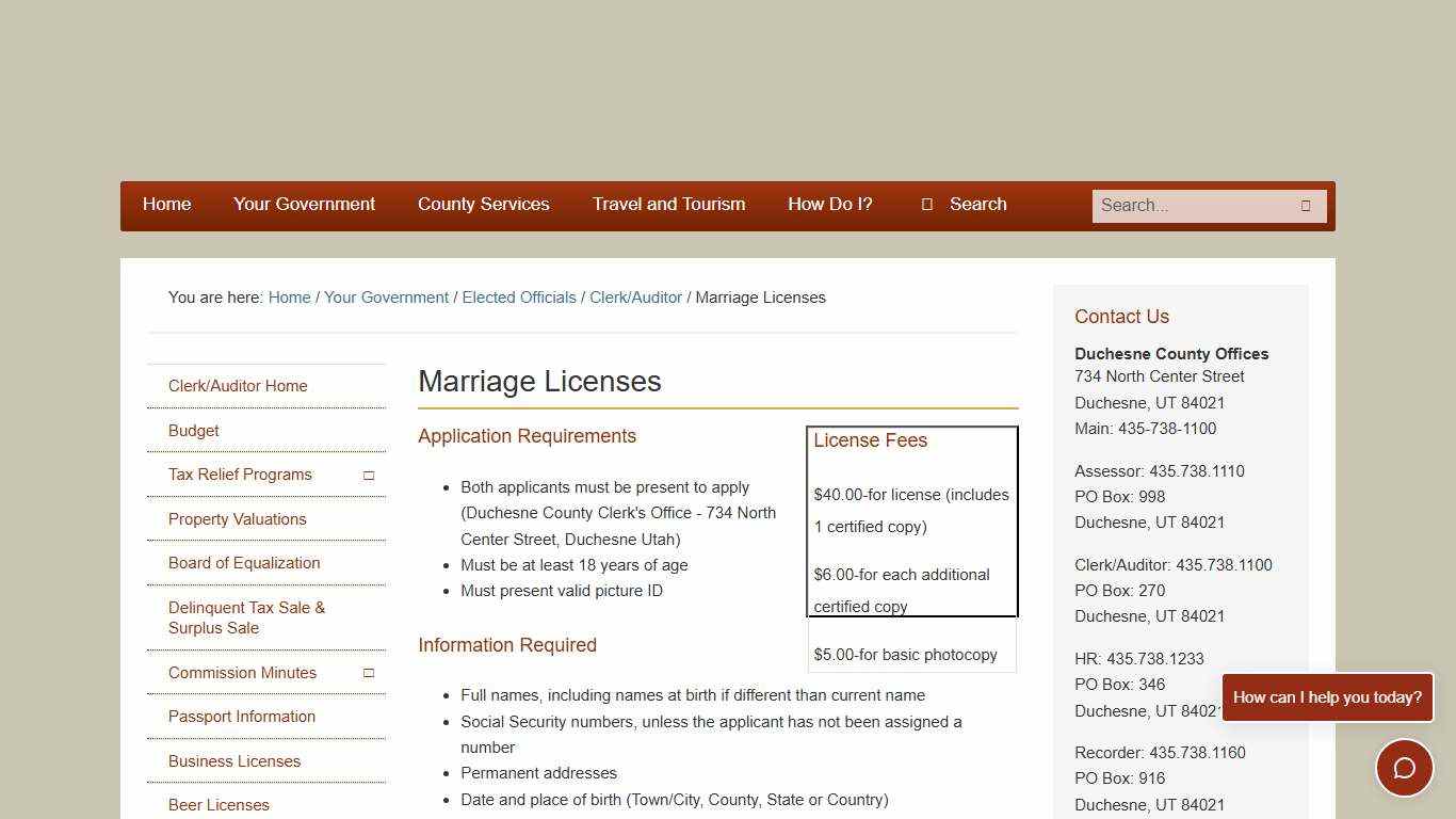 Marriage Licenses